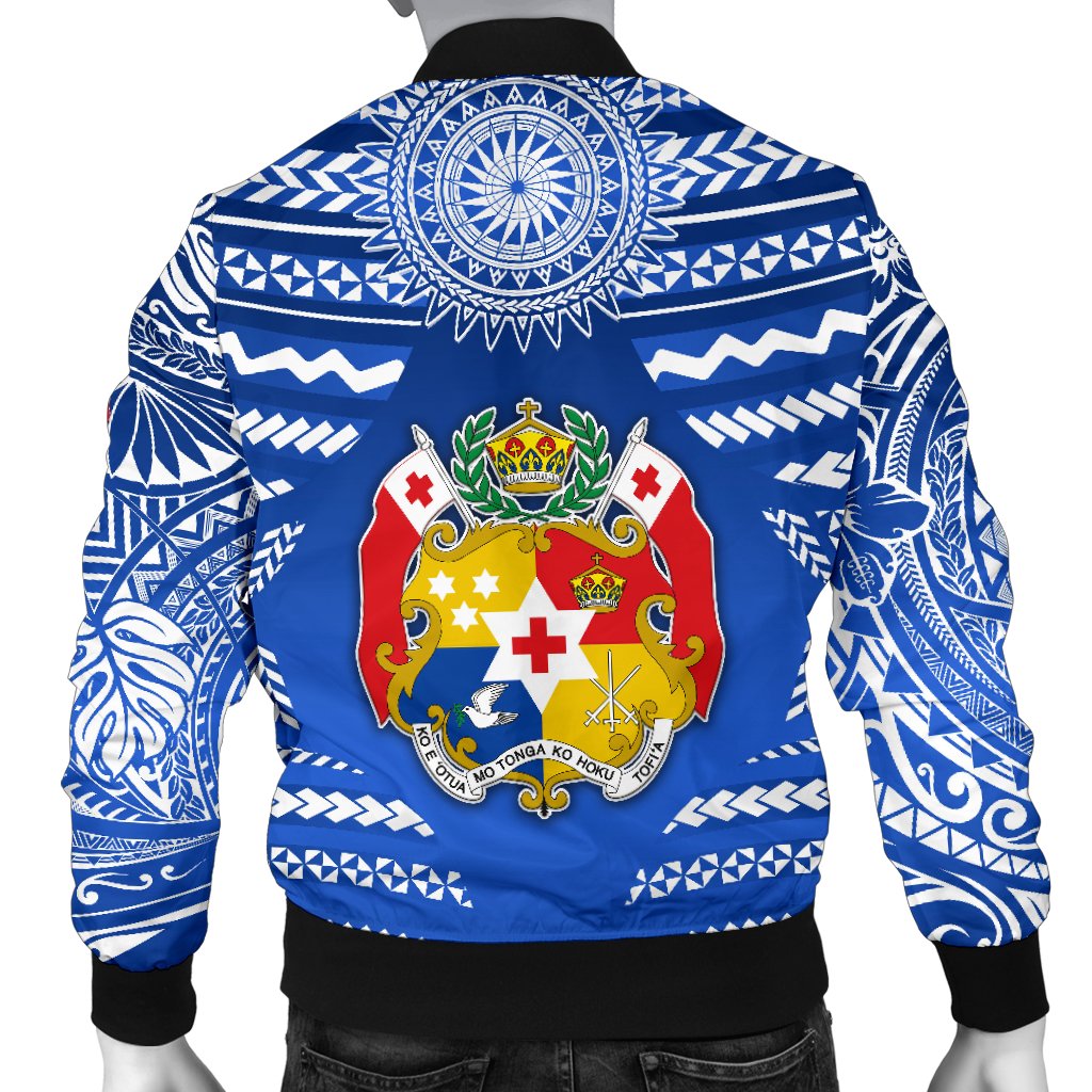 Mate Ma'a Tonga Rugby Men's Bomber Jacket Polynesian Creative Style - Blue - Polynesian Pride