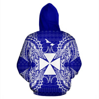 Wallis nd Futuna Polynesian ll Over Hoodie Map Blue - Polynesian Pride