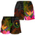 Chuuk Polynesian Women's Shorts - Hibiscus and Banana Leaves - Polynesian Pride