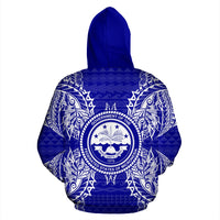 Federated States of Micronesian Polynesian ll Over Hoodie Map Blue - Polynesian Pride