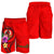 Vanuatu Polynesian Men's Shorts - Floral With Seal Red - Polynesian Pride