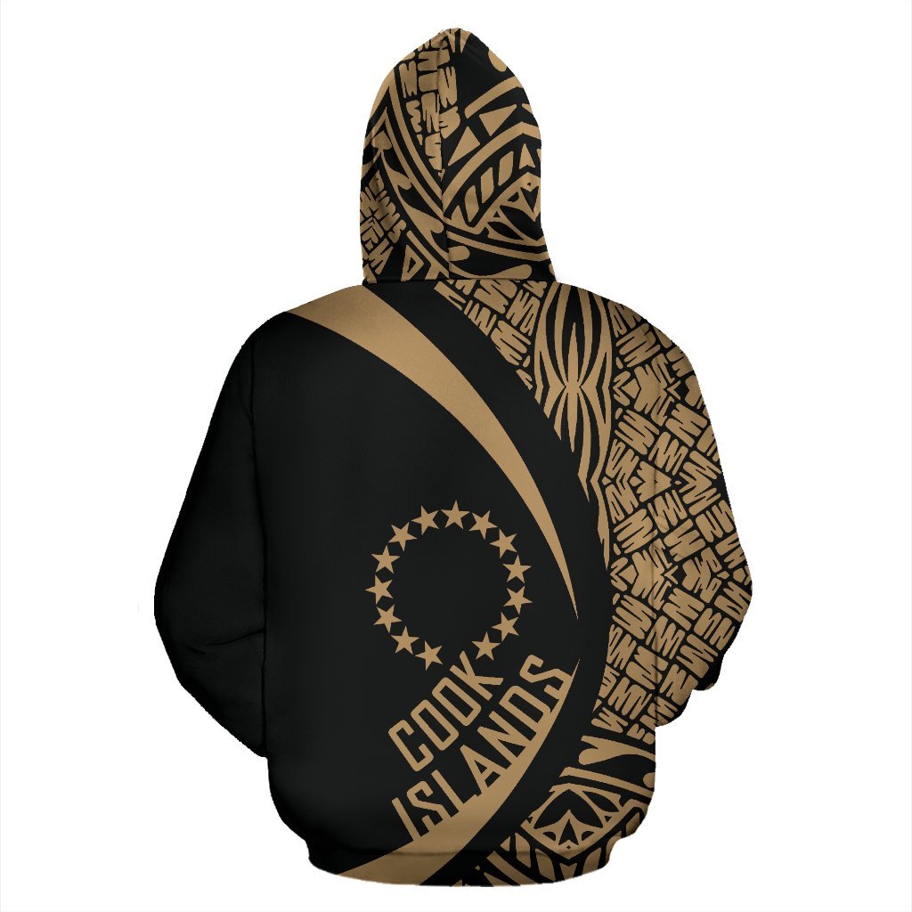 Cook Islands Polynesian Zip up Hoodie Custom Circle - Polynesian Pride