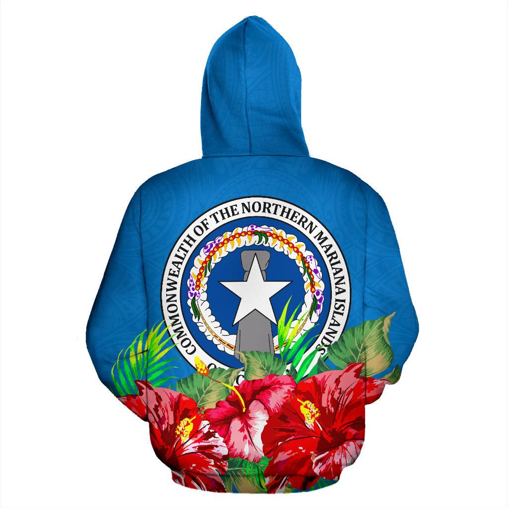 Northern Mariana Islands Polynesian Hoodie Flag Hibiscus - Polynesian Pride