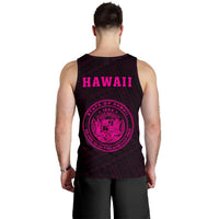 Hawaii Kakau Polynesian Coat Of Arms Men's Tank Top - Pink - Polynesian Pride