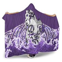 Maori Manaia The Blue Sea Hooded Blanket, Purple - Polynesian Pride