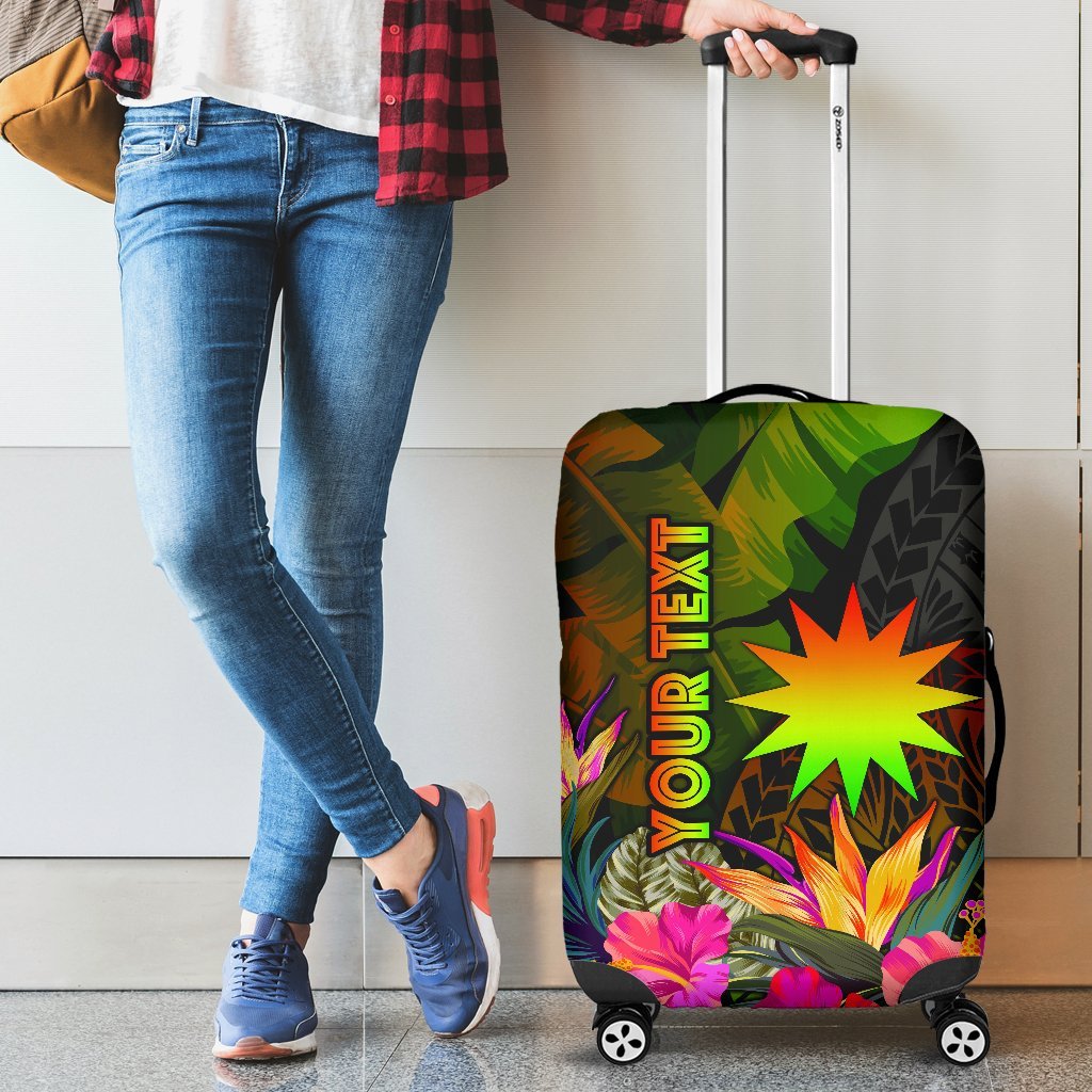 Nauru Polynesian Personalised Luggage Covers - Hibiscus and Banana Leaves Reggae - Polynesian Pride