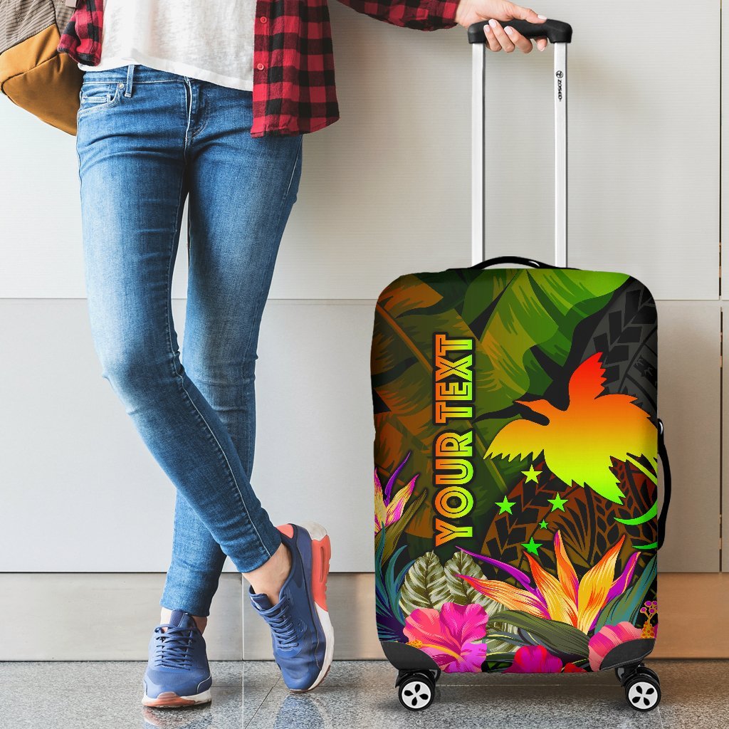 Papua New Guinea Polynesian Personalised Luggage Covers - Hibiscus and Banana Leaves Reggae - Polynesian Pride