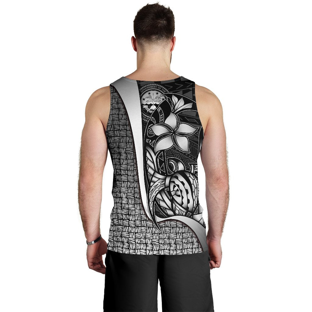 Federated States of Micronesia Men's Tank Top White - Turtle With Hook - Polynesian Pride