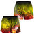 Samoa Women's Shorts - Humpback Whale with Tropical Flowers (Yellow) - Polynesian Pride