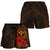 Polynesian Hawaii Kanaka Maoli Women's Shorts - Humpback Whale with Hibiscus (Golden) - Polynesian Pride