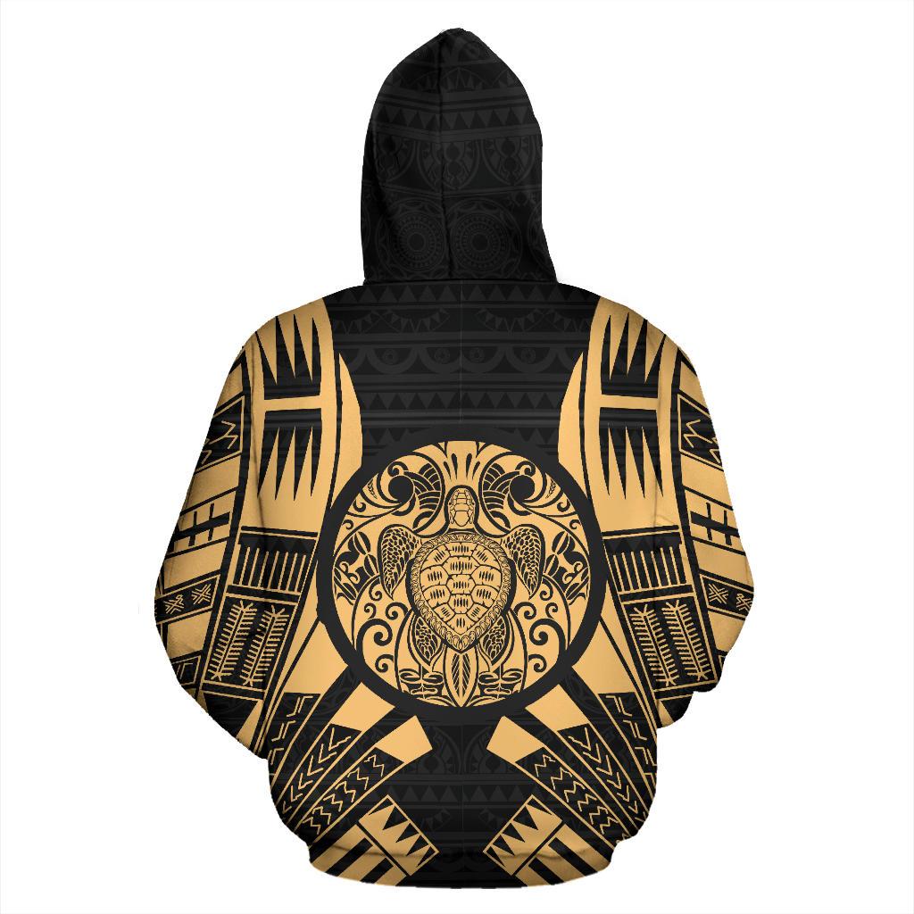 Turtle All Over Zip up Hoodie Tattoo Style - Polynesian Pride