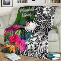 Marshall Islands Premium Blanket - Turtle Plumeria Banana Leaf - Polynesian Pride