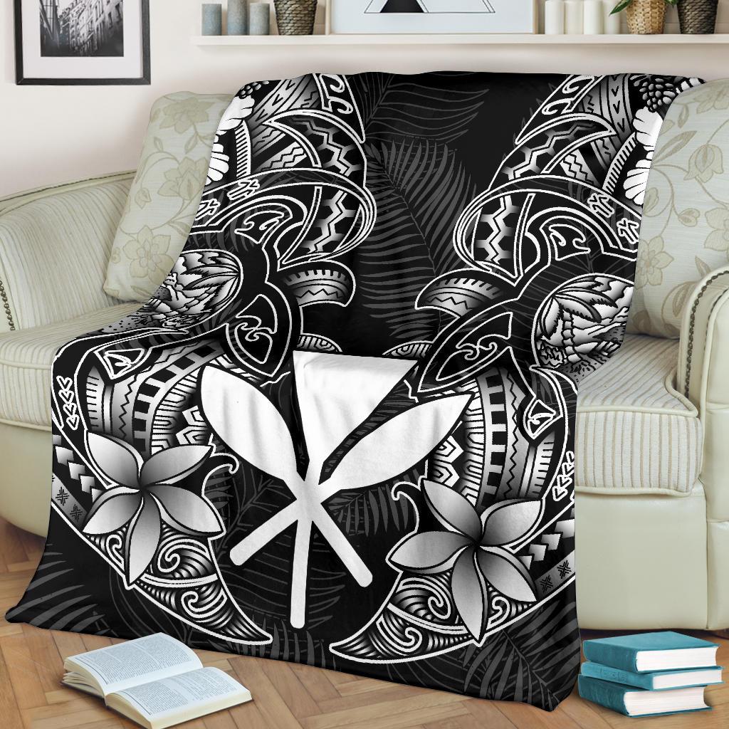 Polynesian Hawaii (Kanaka Maoli) Premium Blanket - White Turtle Homeland - Polynesian Pride