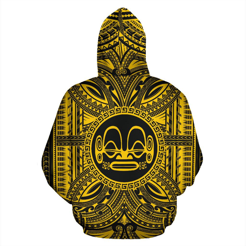 Marquesas Islands ll Over Hoodie Marquesas Islands Coat of rms Polynesian Gold Black - Polynesian Pride