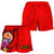 Tahiti Polynesian Women's Shorts - Floral With Seal Red - Polynesian Pride