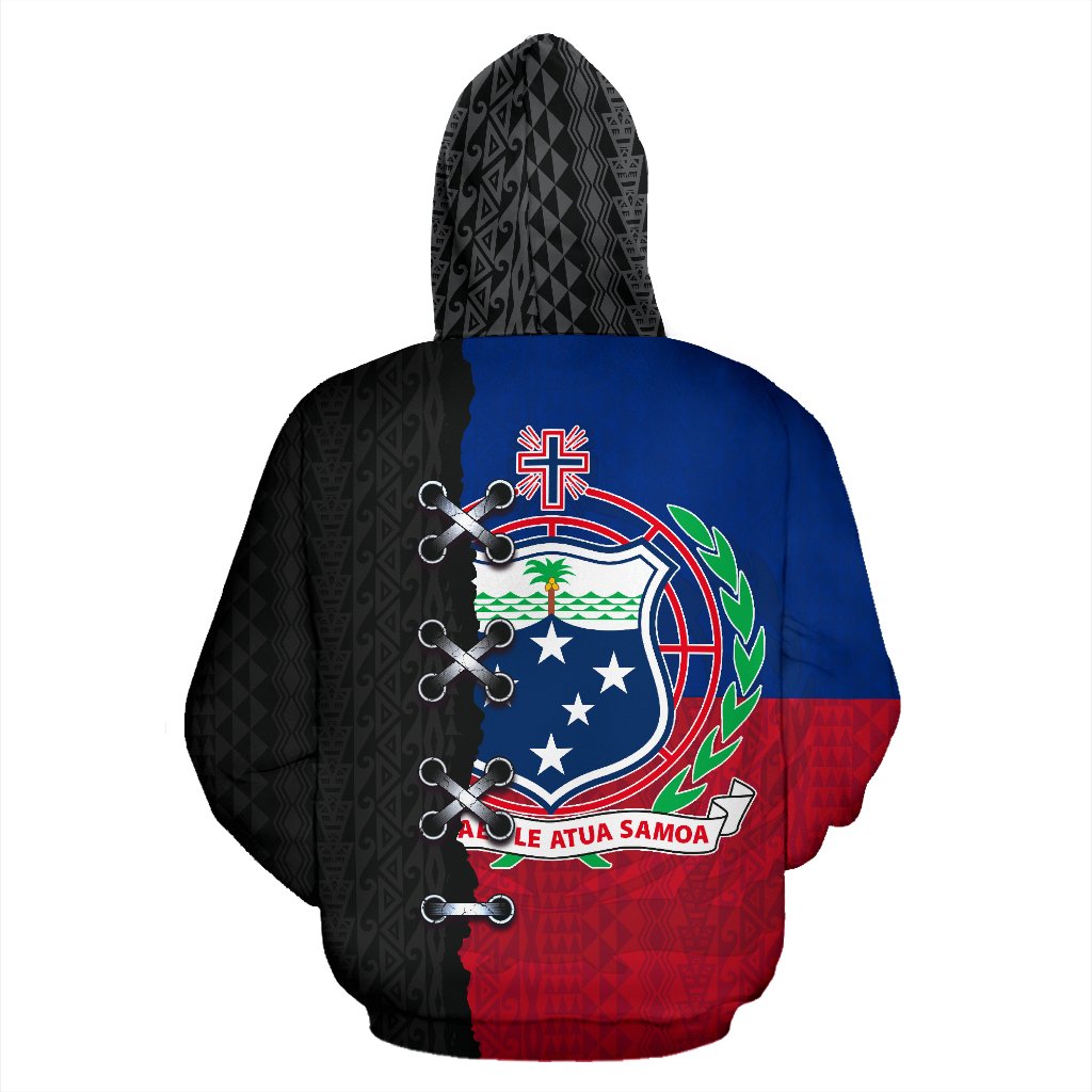 Samoa Polynesian Zip up Hoodie Sewing Style - Polynesian Pride