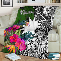 Nauru Premium Blanket - Turtle Plumeria Banana Leaf - Polynesian Pride