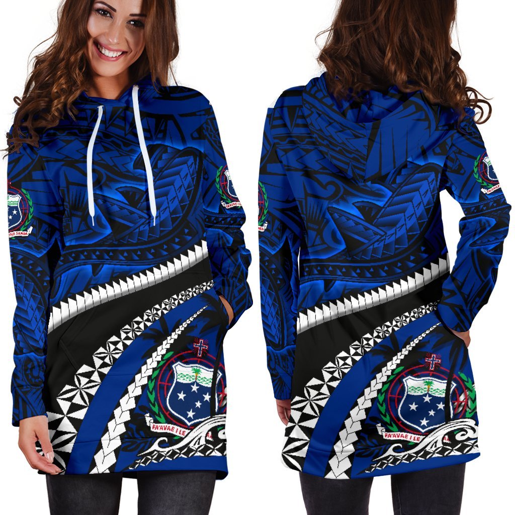 Samoa Hoodie Dress Polynesian Shark Tattoo - Polynesian Pride