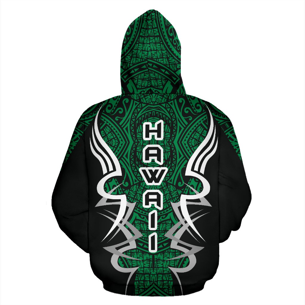Kanaka Map Hoodie Green Armor Style - Polynesian Pride