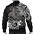 American Samoa Men's Bomber Jacket - White Shark Polynesian Tattoo - Polynesian Pride