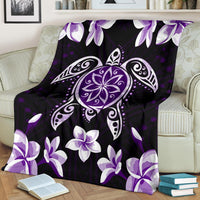 Hawaiian Violet Turtle Plumeria Blanket - Polynesian Pride