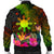 The Philippines Polynesian Men's Bomber Jacket - Hibiscus and Banana Leaves - Polynesian Pride