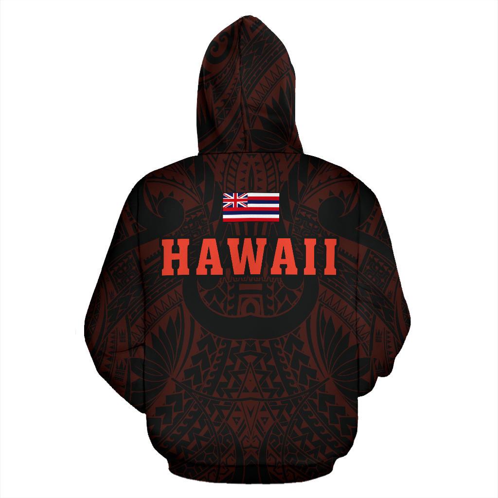 Polynesian Kamapuaa Flag of Hawaii Hoodie Orange Hawaiian Mythology Style - Polynesian Pride
