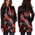 American Samoa Polynesian Hoodie Dress - Turtle With Blooming Hibiscus Red - Polynesian Pride