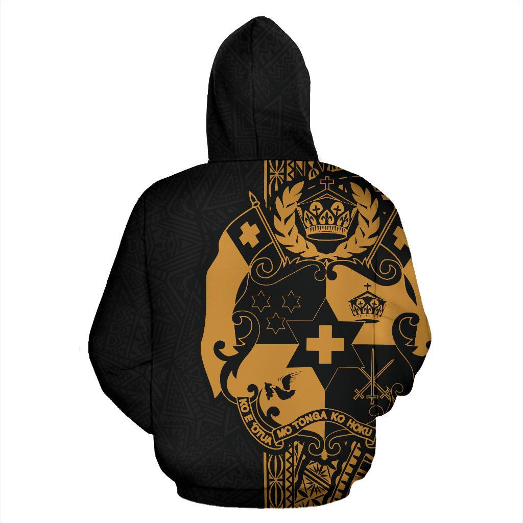 Tonga Polynesian Zip up Hoodie Yellow Line - Polynesian Pride