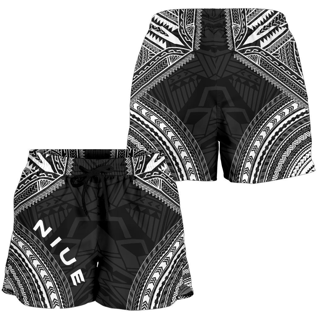 Niue Women's Shorts - Polynesian Chief Black Version - Polynesian Pride