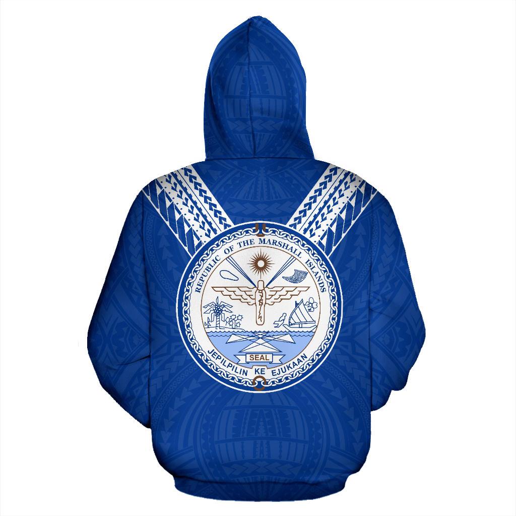 Marshall Islands All Over Hoodie Blue Sailor Style - Polynesian Pride