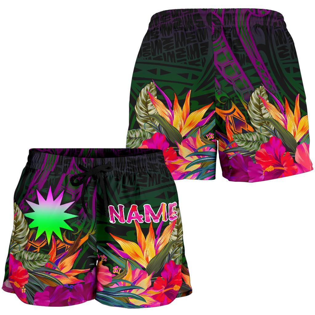 Nauru Personalised Women's Shorts - Summer Hibiscus Women Reggae - Polynesian Pride