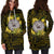 American samoa Women's Hoodie Dress Ylang Ylang Flowers Black - Polynesian Pride