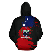 Samoa Zip up Hoodie Samoa Flag Coat of Arms Painting - Polynesian Pride