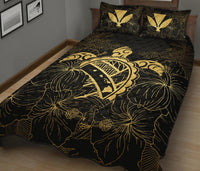 Hawaii Turtle Kanaka Golden Quilt Bed Set - Polynesian Pride