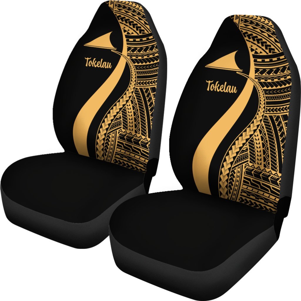 Tokelau Car Seat Covers - Gold Polynesian Tentacle Tribal Pattern - Polynesian Pride
