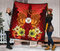 Niue Personalised Premium Quilt - Tribal Tuna Fish - Polynesian Pride