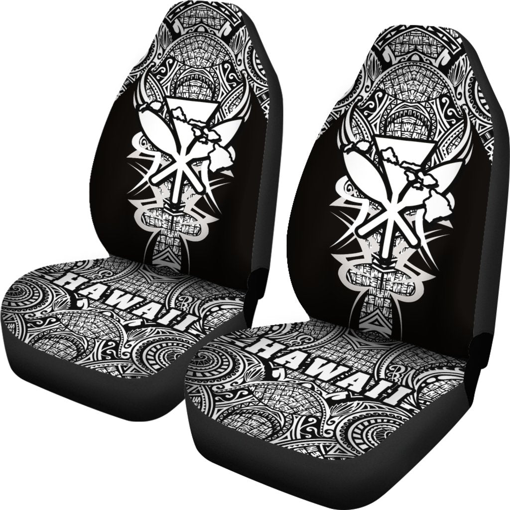 Kanaka Map Polynesian Car Seat Cover - White - Armor Style - Polynesian Pride