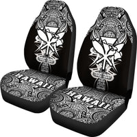 Kanaka Map Polynesian Car Seat Cover - White - Armor Style - Polynesian Pride
