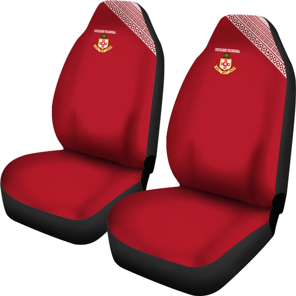 Kolisi Tonga Car Seat Covers Mate Ma'a Tonga Rugby Original Universal Fit Red - Polynesian Pride