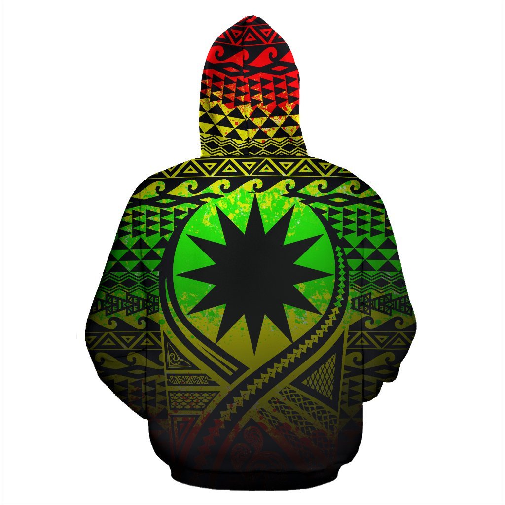 Nauru All Over Zip up Hoodie Lift up Reggae - Polynesian Pride