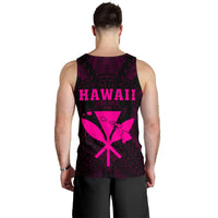 Hawaii Kakau Makau Fish Hook Kanaka Map Men's Tank Top Polynesian - Pink - Polynesian Pride