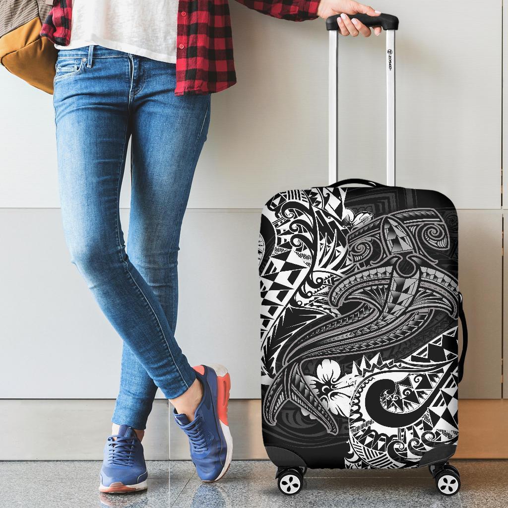 Polynesian Luggage Covers - White Shark Polynesian Tattoo White - Polynesian Pride