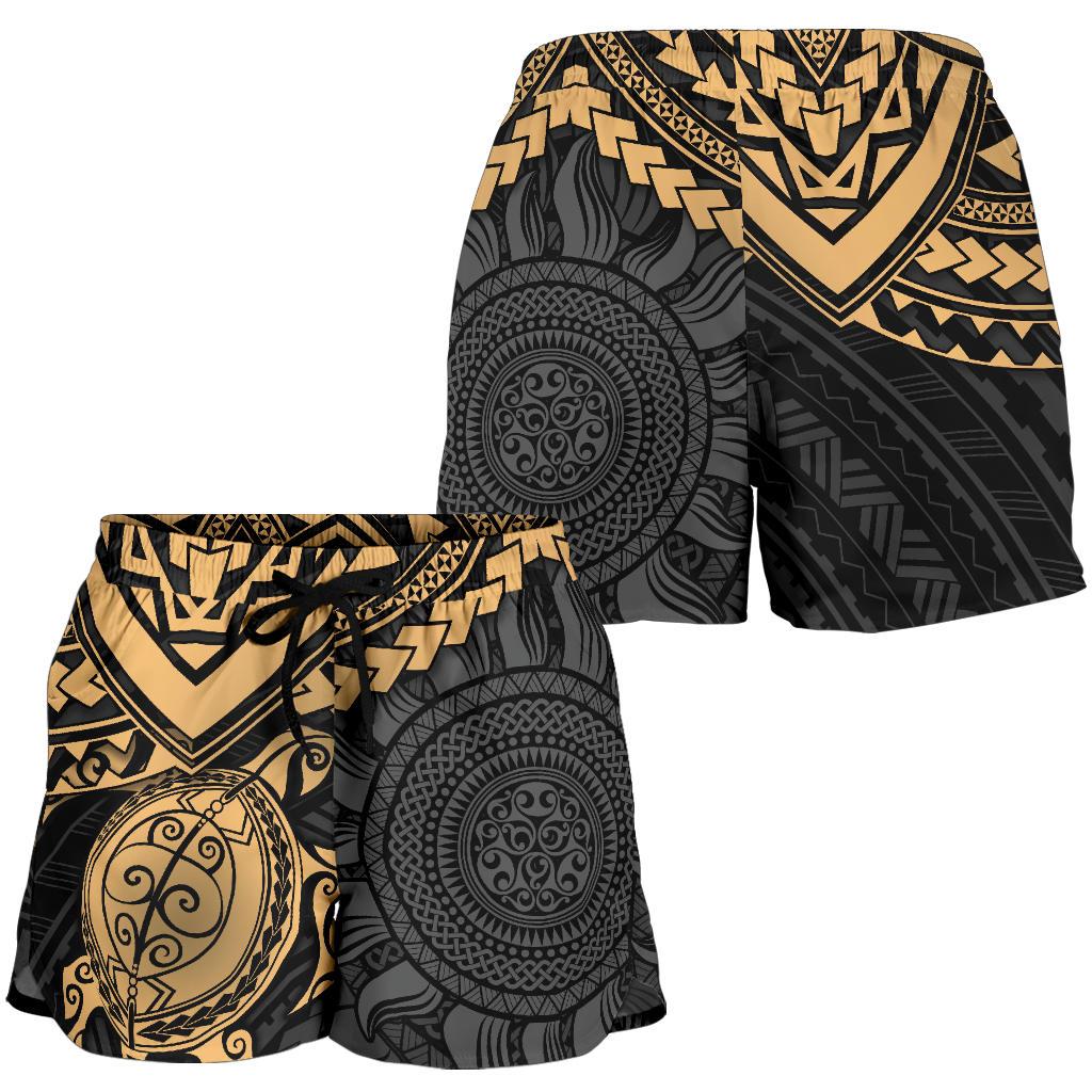 Polynesian Shorts (Women) - Polynesian Golden Turtle - Polynesian Pride