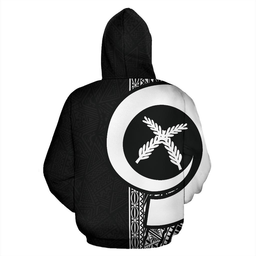 Vanuatu Polynesian Zip up Hoodie Black Line - Polynesian Pride