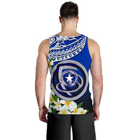 Northern Mariana Islands Men's Tank Top - Polynesian Plumeria Pattern - Polynesian Pride