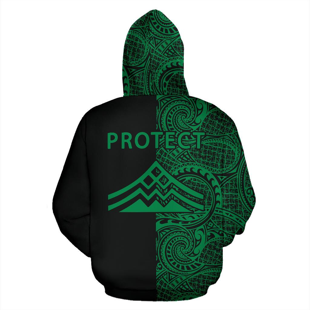 Hawaii Mauna Kea Polynesian Zip up Hoodie The Half Green - Polynesian Pride