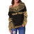 Samoa Polynesian Chief Custom Personalised Women's Off Shoulder Sweater - Gold Version - Polynesian Pride