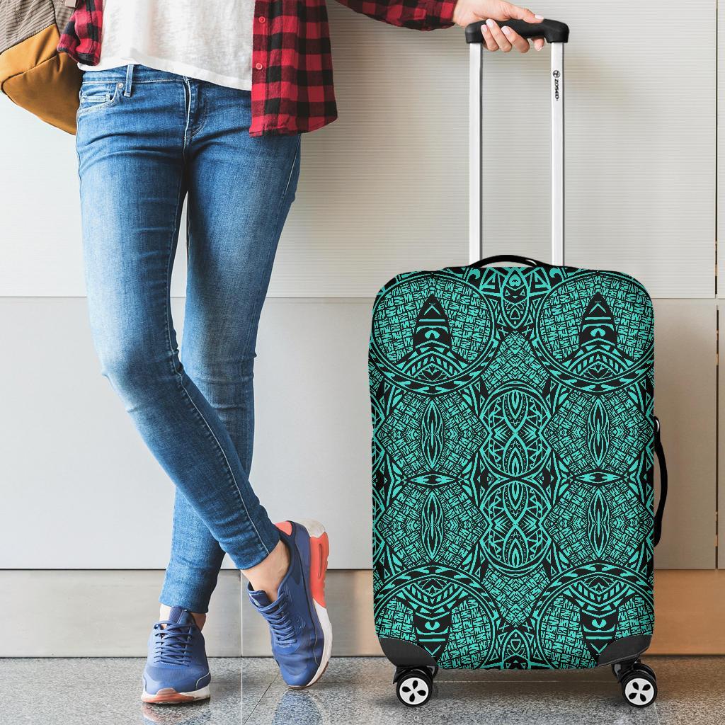 Polynesian Lauhala Mix Turquoise Luggage Covers Turquoise - Polynesian Pride