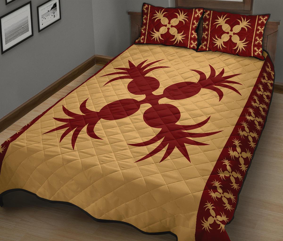 Hawaiian Pineaple Quilt Bed Set - Polynesian Pride